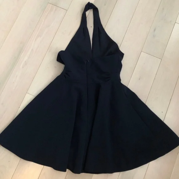 Milly Minis girls halter fit flare black formal dress